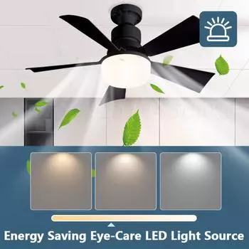 2In1 40W Modern Ceiling Fan with LED Light E27 Lamp Socket Remote Control Silent Ceiling Fan 85-265V for Bedroom Living Room