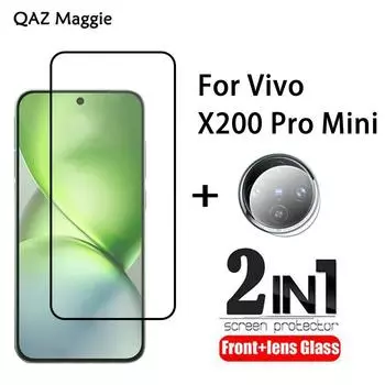 2IN1 для Vivo X200 Pro Mini Glass полное покрытие экрана защитное закаленное стекло + пленка для объектива камеры Vivo X200 Pro Mini