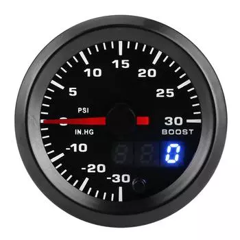 2in52mm Универсальный 7-цветный светодиодный измеритель турбонаддува PSI Манометр Цифровой указатель дисплея