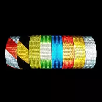 2inch*16FT PET High-visibility Reflective Tape White Red Blue Twill Reflector Sticker Waterproof Micro-prismatic Adhesive Strip красный