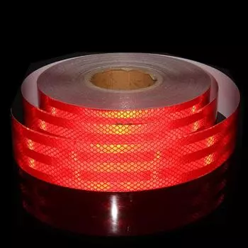 2inch*16FT Red Reflective Adhesive Sticker Waterproof Diamond Grade Strong Reflector Hazard Caution Safety Warning Tape For Car красный