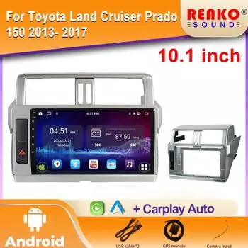2K Android автомобильное радио для Toyota Land Cruiser Prado 150 2013-2017 мультимедийный видеоплеер GPS 4G Carplay Autoradio 4 core 1GB+32GB carplay