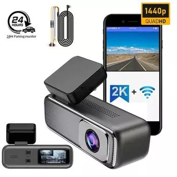 2K Dash Cam для автомобилей Передняя камера для автомобиля WiFi APP Автомобильный видеорегистратор 24H Парковочный монитор Черный ящик Видеорегистратор Автомобильные аксессуары 0GB