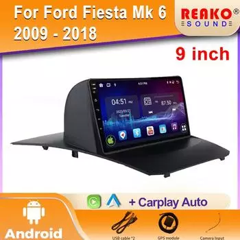 2K IPS Android автомобильное радио для Ford Fiesta Mk 6 2009 - 2018 мультимедийный видеоплеер навигация GPS 4G Carplay Autoradio 4 core 1GB+32GB carplay