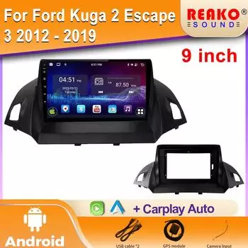 2K IPS Android автомобильное радио для Ford Kuga 2 Escape 3 2012 - 2019 Мультимедийный видеоплеер Навигация GPS Carplay Autoradio 4 core 1GB+32GB carplay