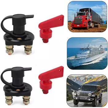 2Key Cut Off Battery Switch Vehicle Car Modify Isolator Disconnector Truck Boat Car Power Switch 2pcs