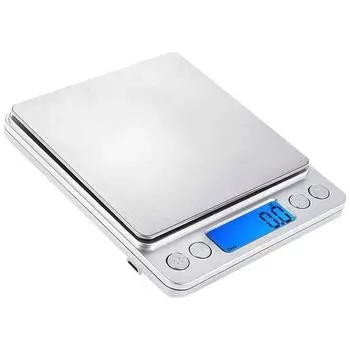 2kg/3kg/500g Gram Scale 0.1/0.01g Precision Food Meat Scale Accurate Weighting High Accuracy Gram Scale LCD Display for Home Use