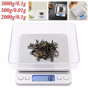 2kg/3kg/500g Gram Scale 0.1/0.01g Small Digital Food Scale Accurate Weighting Precision Food Meat Scale LCD Display for Home Use