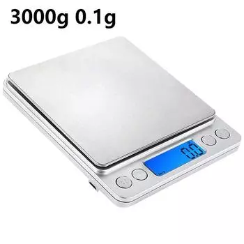 2кг/3кг/500г Маленькие цифровые кухонные весы ЖК-дисплей Весы в граммах 0,1/0,01г 6 режимов унц/гран/карат/тройская унция/пеннивейт Многофункциональные кухонные весы