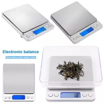 2kg/3kg/500g Multifunction Kitchen Scale 0.1/0.01g Digital Kitchen Scale Accurate Weighting High Accuracy Gram Scale LCD Display