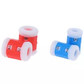 2красных + 2синих пластиковых спицы, счетчик рядов, калькулятор чисел