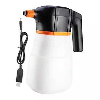 2л электрический опрыскиватель пены для мытья автомобиля, ручные моющие аксессуары для детализации полива растений white black orange