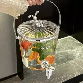 2л чайник с краном, ведро для напитков, ведро для сока, холодильник, горшок для холодного заваривания, бытовой холодный чайник, инструмент для званого ужина белый