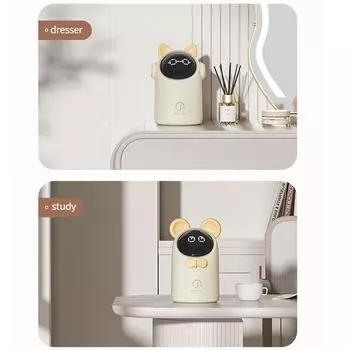 2л мини-умный настольный мусорный бак с дисплеем, бытовой, для детей, спальни, автоматический датчик, настольная корзина, ванная, туалет, мусорная корзина Cat-Cream White