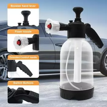 2л ручной насос пенный распылитель веерообразный 60° угол распыления ручной насос пенный распылитель мыла для полива сада чёрный