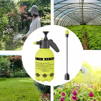 2л ручной садовый насос-распылитель для полива растений и чистки автомобиля зелёный