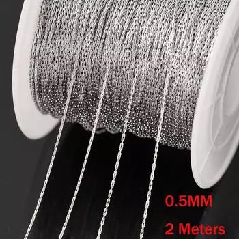 2M 10M 0.5мм Тонкая Золотая Цепочка-змейка из нержавеющей стали для DIY ожерелья, серег, браслета на ногу, материалы для изготовления ювелирных изделий оптом