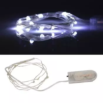 2M 20 светодиодных гирлянд из медной проволоки, волшебный свет на батарейках, белый для вечеринки, DIY ST3