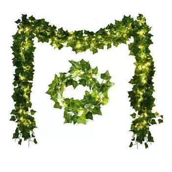 2M 20LED Листья Плюща Гирлянда Фея Гирлянды Партии Садовый Декор Лампа Домашний Декор Партии