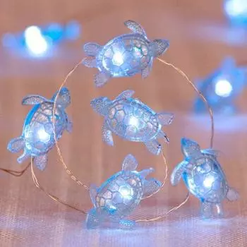 2M 20LED Sea Animals Turtle String Light Party Under The Sea Birthday Party Decoration Beach Theme Fairy Light for Home Indoor
