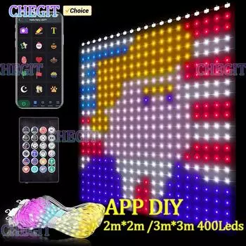 2 м/3 м умные занавески, светодиодные занавески с дистанционным управлением через приложение, синхронизация с музыкой, динамичные, своими руками для рождественского декора в помещении