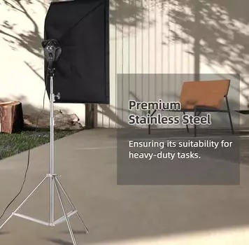 2M/79in регулируемый металлический штатив для освещения с винтом 1/4in нержавеющая сталь 2 секции регулируемые серебряный