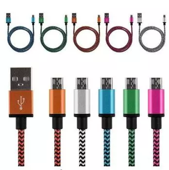 2M Braided Micro USB 2.0 Data Sync Phone Charger Charging Cable Cord 1