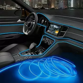 2m Car Interior Atmosphere Lighting LED Strip 5V DIY Line USB Light Cold Auto Lamp EL Tube Decoration Ambient Flexible With S9X1