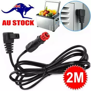 2M для автомобильного холодильника, удлинитель, кабель питания 12 В, автомобильный холодильник, сигаретный кабель, зарядный штекер, сменная вилка чёрный