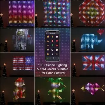 2M LED интеллектуальный DIY занавес свет пульт дистанционного управления фон настенный светильник для украшения спальни рождественские и хеллоуинские украшения