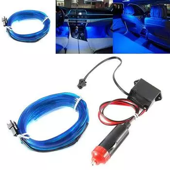 2M линия автомобильный интерьер светодиодный декоративный провод атмосфера синий свет лампа-полоса