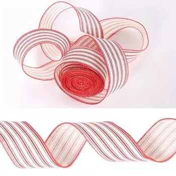 2M подарочная упаковочная ткань лента с завитками принт лося проволочный край рождественская елка бант классический 3