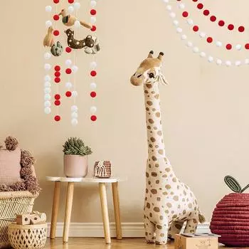 2M Pom Pom гирлянда комплект для украшения рождественской елки шар гирлянда праздничный декор полиэстер фетр шарик гирлянда домашнее украшение