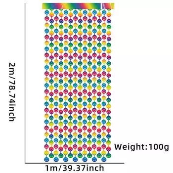 2m Smiley Joyful Face Rain Curtain Ideal For Childrens Birthday Party And Festive Decor