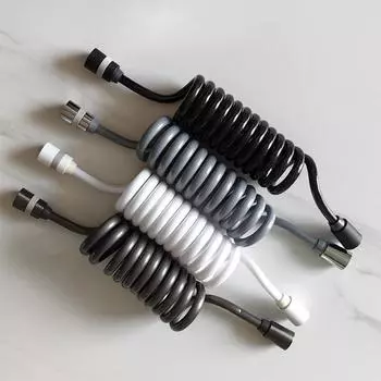 2M телефонная линия шланг для душа PU ванная пружина гибкая для водопровода туалет биде распылитель аксессуары для ванной комнаты черный серый