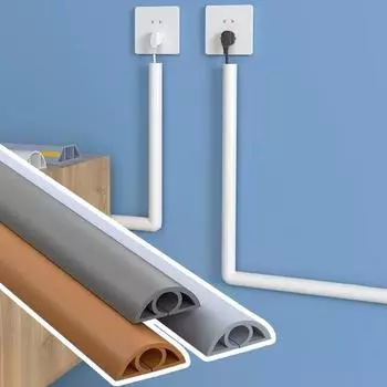 2м проволочный желоб удлинитель проволочного желоба защитный напольный кабель защитный чехол резина ПВХ чёрный