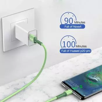 2M жидкий силикон 5A сверхбыстрый кабель для зарядки Micro USB Type C кабель для Samsung Xiaomi для iPhone15 Huawei зарядный провод данные 1m зелёный