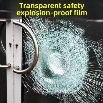 2mil Прозрачная стеклянная взрывозащищенная пленка для ванной комнаты Закаленная стеклянная пленка Небьющаяся взрывозащищенная безопасная оконная наклейка 30cm*2m