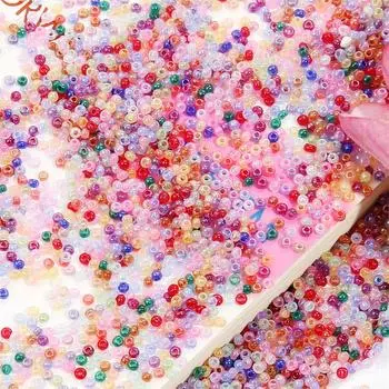 2мм 2700шт имитация нефрита кремовый стеклянный бисер для ювелирных изделий аксессуары ручной работы белый