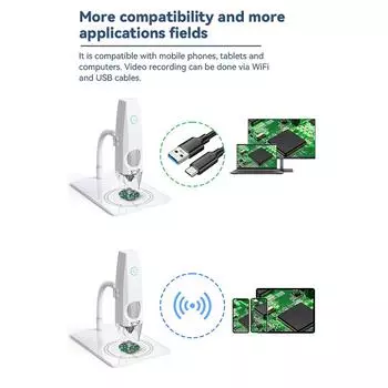2MP 1080P WiFi электронный микроскоп USB мобильный телефон компьютеры подключение микроскопа фото видео белый