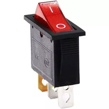 2nd Gear Red With Light On-off 3pin Rocker Switch Slim Type