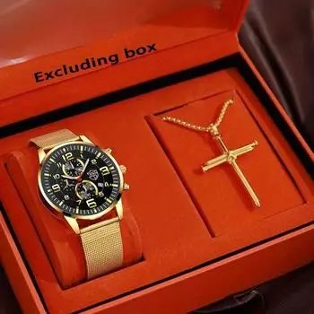 2OCS Set Fashion Date Quartz Men Watches Top Brand Luxury Men Clock Chronograph Sport Mens Wrist Watch and Ceiling