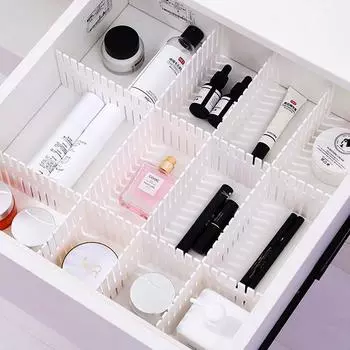 2p/4/8/10 шт., регулируемая перегородка для хранения, пластиковый разделитель ящика, комбинированная перегородка, компактный органайзер для разделения 37*7cm-10pcs розовый