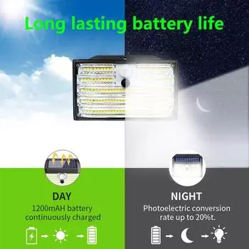 2Pack IP65 Waterproof Solar Outdoor Garden Lights Super Bright 126 LEDs Motion Sensor Wall Light Solar Powered Security Lamp