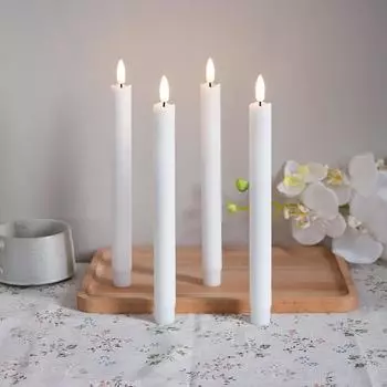 2Pack LED Flameless Taper Candles Lights 3D Wick Battery Christmas Simulation Candles Window Candles Long Electric Candles Lamp 2pcs