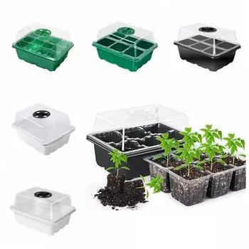 2Pack набор из трех частей лоток для посева 6/12 отверстий садовый горшок для семян лоток садовые принадлежности white-12 holes