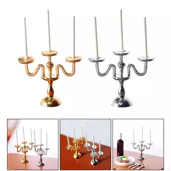 2Pack Simulation 1/12 Кукольный домик Подсвечники Модель Спальня Принадлежности Украшения