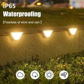 2Pack Solar Outdoor Step Lights LED Waterproof Yard Lighting Decoration Staircase Fence Deck Wall Lamp Garden Patio Driveway 1PC