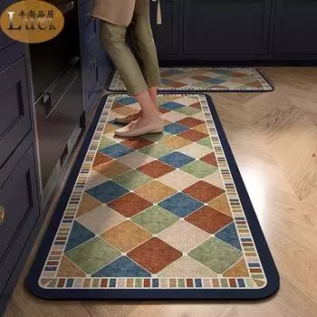 2PC Американский ретро высококачественный ковер из диатомита для кухни, ванной комнаты, впитывающий, быстросохнущий, нескользящий, подушка для украшения дома 50X80CMAND50X160CM