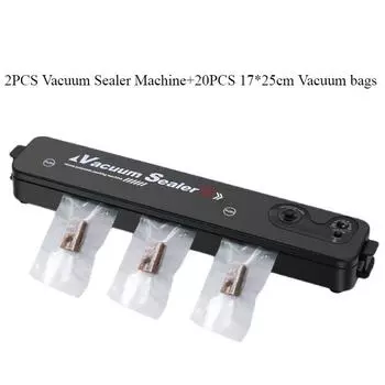 2PC бытовой черный пищевой вакуумный упаковщик 220V/110V вакуумный упаковщик упаковочная машина EU Plug-2PCS